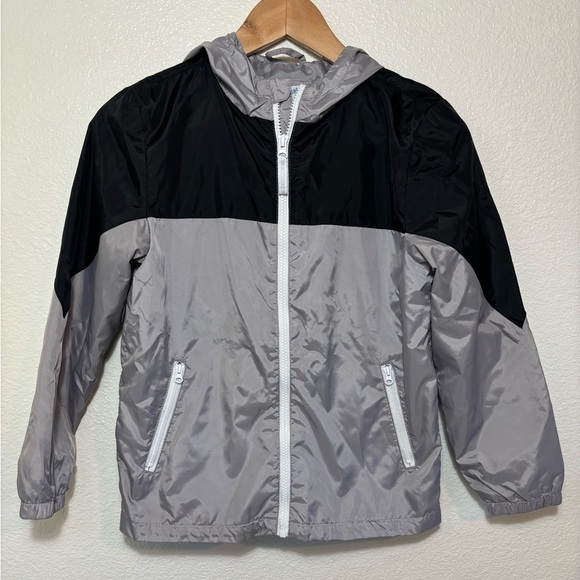 Cat & Jack Other - Cat and Jack Windbreaker Hooded Jacket Size 10/12 Gray & Black | casual | basic